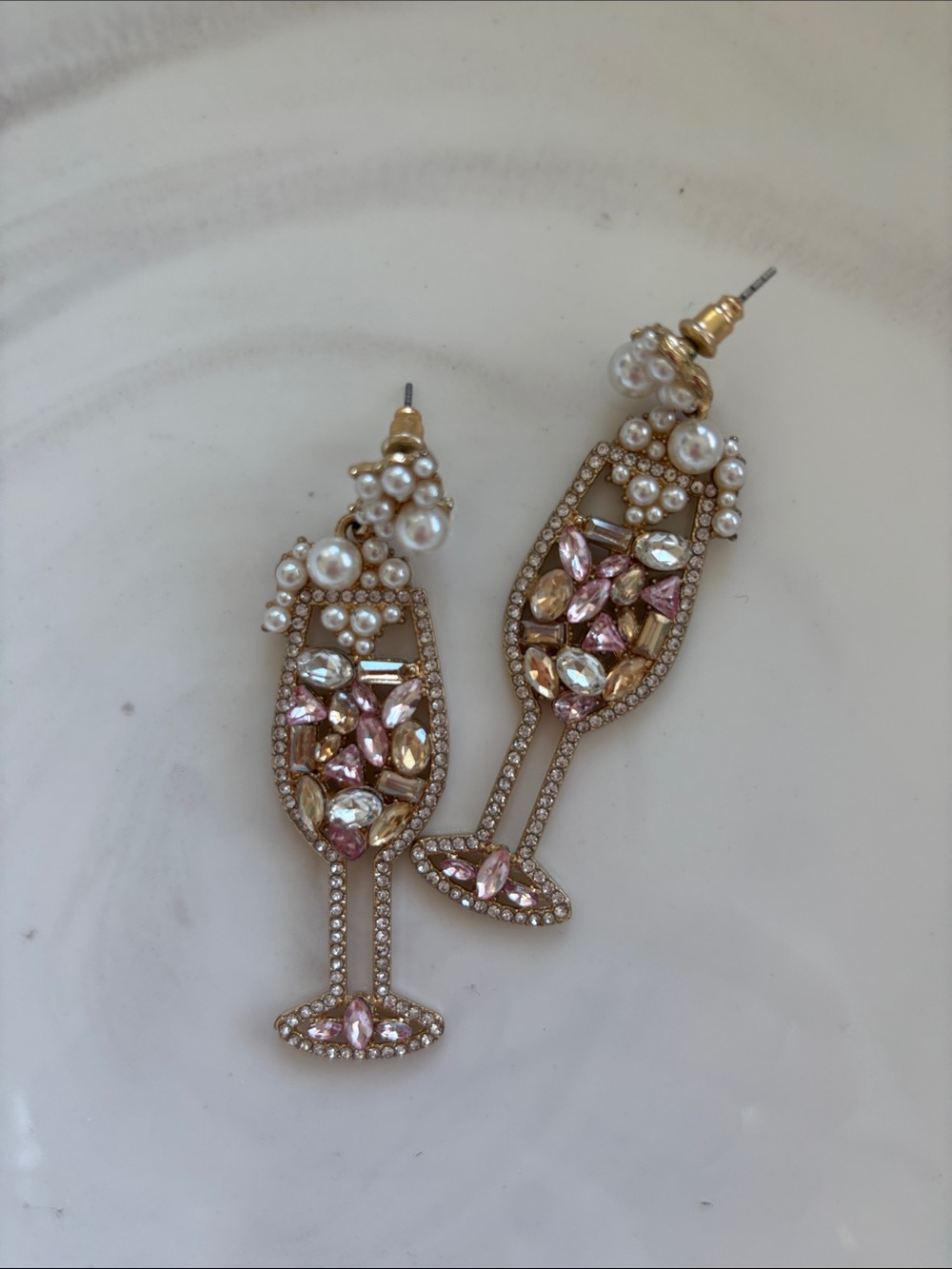 Fun champagne dangle earrings